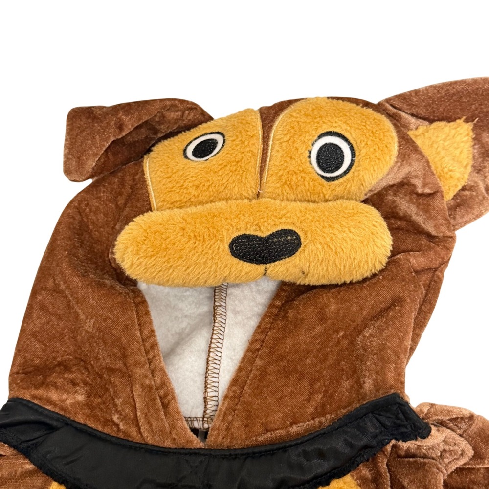 Smiffys Kids Dog Costume Brown Velour Hooded Jumpsuit Size 4-6 Years Halloween - Picture 6 of 8